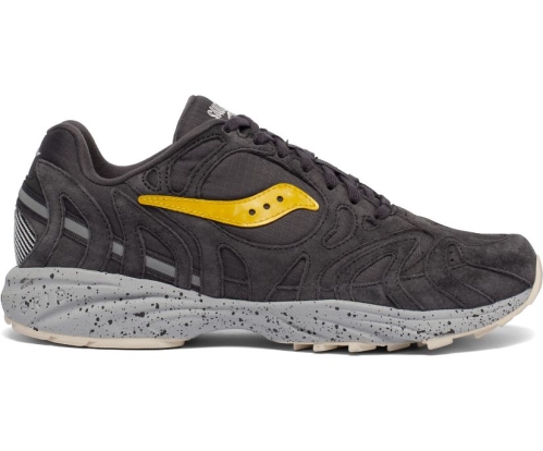 Tenis Saucony Grid Azura 2000 Unisexo Zapatos Originales Negras / Crystal / Amarillo México MX-560-VQ